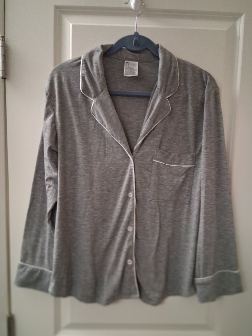 H&M Women's Light Grey Viscose Blend PJ Shirt SZ M